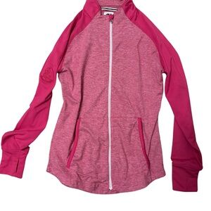 FootJoy Women's Two-Tone Pink Full-Zip Top